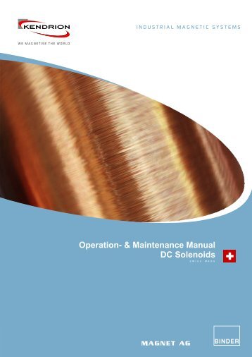 DC Solenoids Operation- & Maintenance Manual - Kendrion