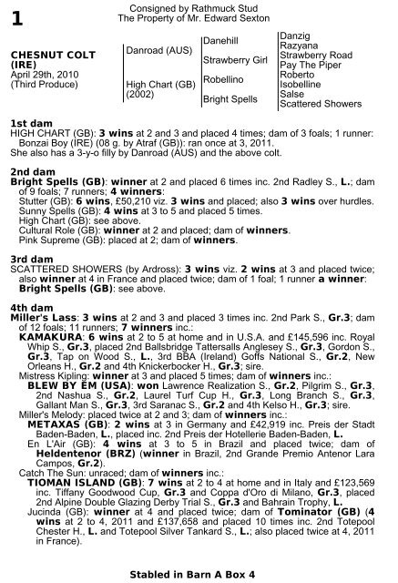Consigned by Rathmuck Stud The Property of Mr. Edward ... - Goffs