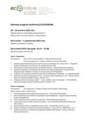 Ramowy program konferencji ECOFORUM (.pdf) - Lpec