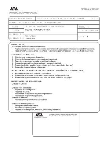 Geometría Descriptiva I - UAM Azcapotzalco