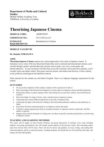 Theorising Japanese Cinema