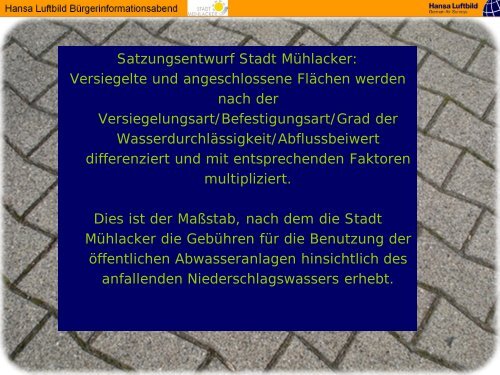 Präsentation zur Einführung der gesplitteten Abwassergebühr