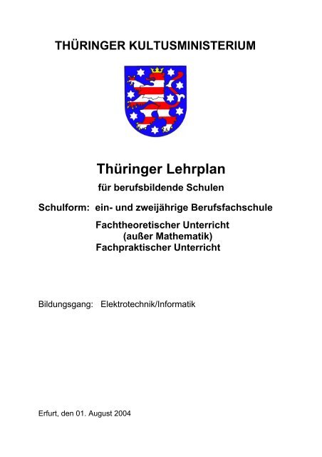 Thüringer Lehrplan - BBZ in Meiningen