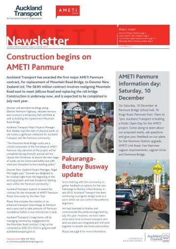 AMETI Newsletter Nov 2011 - Auckland Transport