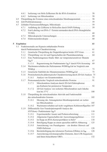 Funktionelle Analyse des Hypusin enthaltenden Proteins in ...