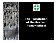 The Translation of the Revised Roman Missal - Diocese of Paterson