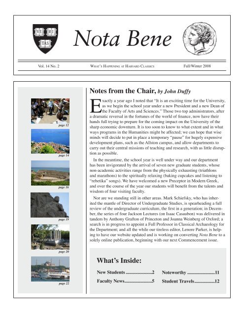 Nota Bene - Department of the Classics - Harvard University