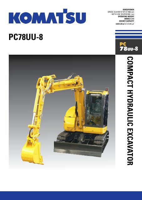 Komatsuさま専用 Download PC78UU-8 Specification (PDF) - Komatsu