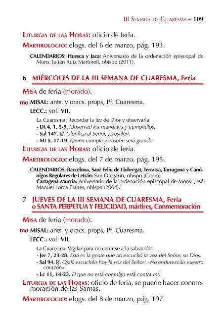 Calendario Litúrgico - Pastoral 2012-2013 Ciclo «C - Cope