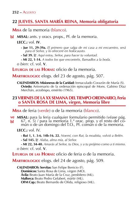 Calendario Litúrgico - Pastoral 2012-2013 Ciclo «C - Cope