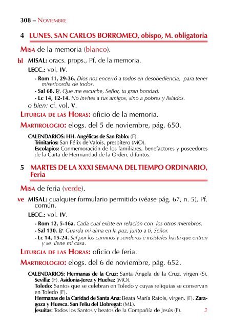 Calendario Litúrgico - Pastoral 2012-2013 Ciclo «C - Cope