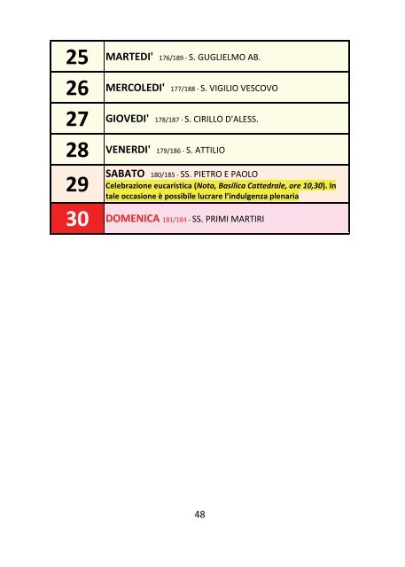 Calendario Pastorale 2012-2013 - DIOCESI di NOTO