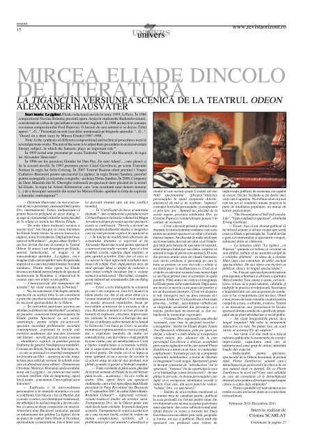 Mircea Eliade dincolo de literatură. "La ţigănci" - Romania Culturala