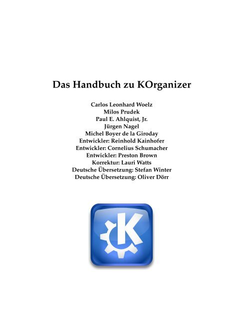 Das Handbuch zu KOrganizer - KDE Documentation