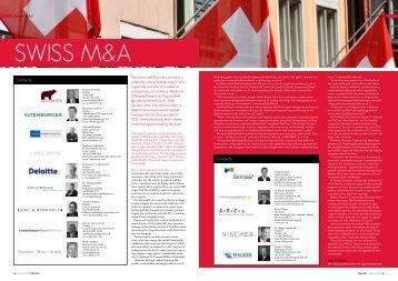 Swiss M&A Swiss M&A Contacts Contacts - Kellerhals Anwälte