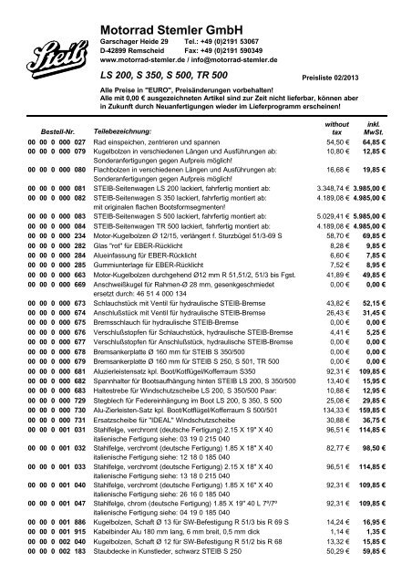 preise steib.pdf - Motorrad Stemler GmbH