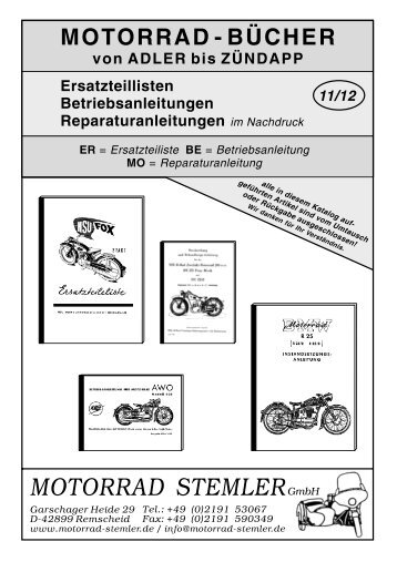 Reprints / Motorradbücher - Motorrad Stemler GmbH