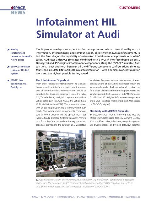 Infotainment HIL Simulator at Audi - dSPACE