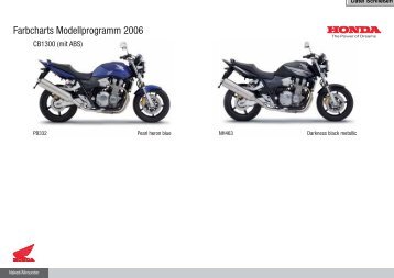 Farbcharts Modellprogramm 2006 - Motorrad Streifeneder