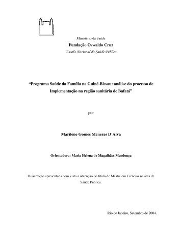 Programa Saúde da Família na Guiné-Bissau ... - Arca - Fiocruz