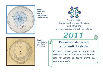 Calendario dei vecchi strumenti di calcolo - Euclide. Giornale di ...