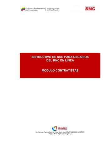 INSTRUCTIVO DE USO PARA USUARIOS DEL RNC EN LÍNEA MÓDULO CONTRATISTAS