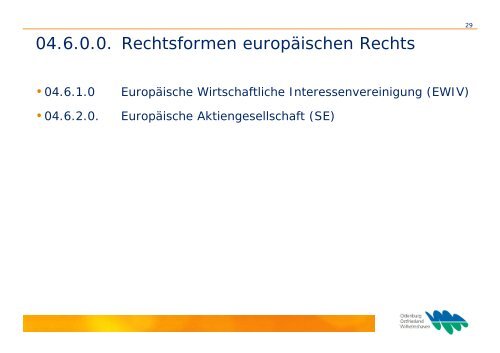 Rechtsformen