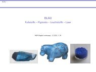 BLAU - Farbstoffe -- Pigmente -- Leuchtstoffe -- Laser