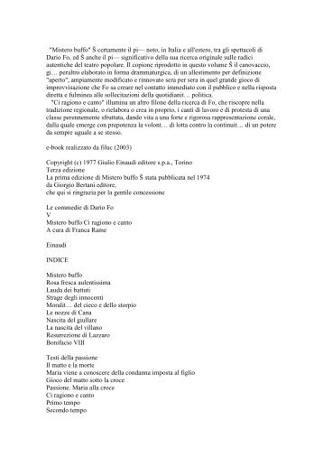 Mistero buffo Š certamente il pi - Spazziolettura.altervista.org