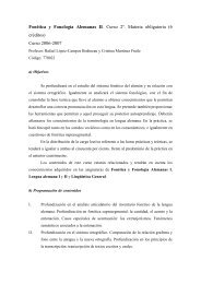 Fonética y Fonología Alemanas II. Curso 2º. Materia obligatoria (6 ...