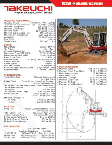 TB250 - Hydraulic Excavator - Takeuchi US