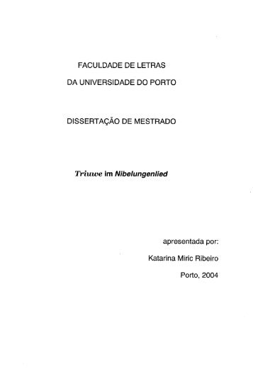 Triuwe im Nibelungenlied - Repositório Aberto da Universidade do ...