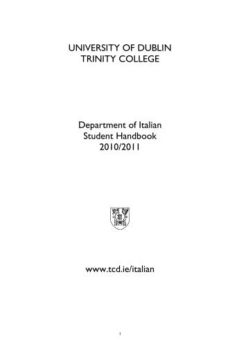 Download Handbook - Trinity College Dublin
