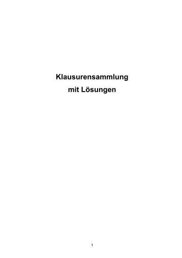 Klausurensammlung mit Lösungen - Technische Chemie