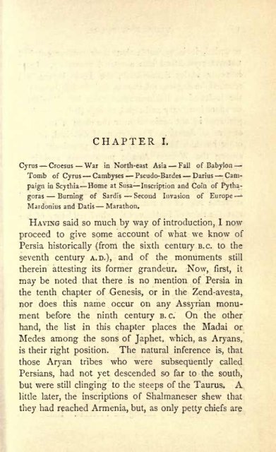 Persia from the Earliest Period to the Arab