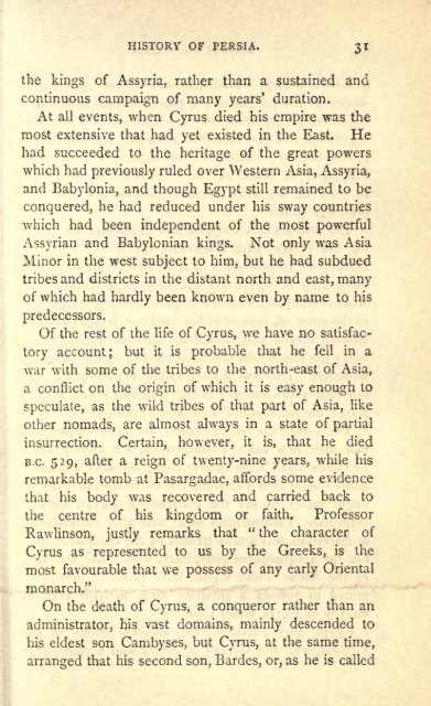 Persia from the Earliest Period to the Arab