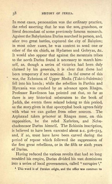 Persia from the Earliest Period to the Arab