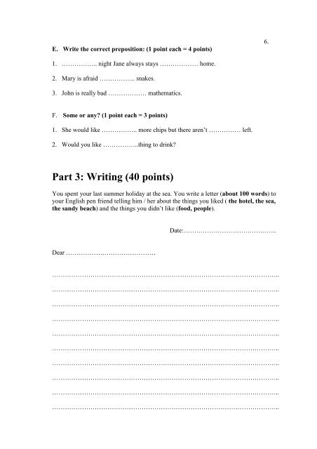 Part 1: Reading Comprehension and Vocabulary (30 points)