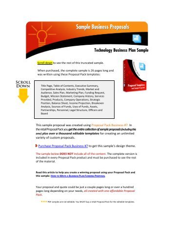 Sample Business Proposal - Proposal Kit