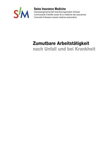 Zumutbare Arbeitstätigkeit nach Unfall und bei Krankheit