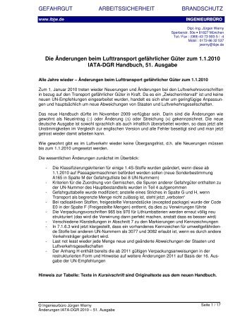 IATA Änderungen 2010 Tabelle - Verkehrsrundschau