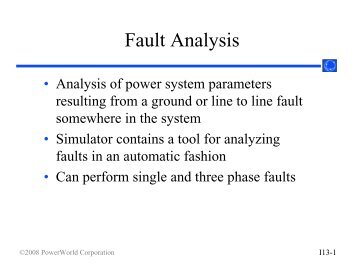 Fault Analysis - PowerWorld
