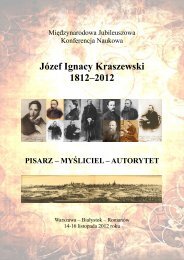 Józef Ignacy Kraszewski 1812–2012 - Uniwersytet w Białymstoku