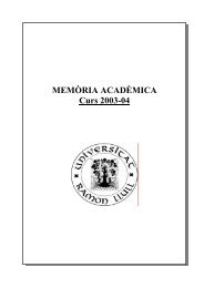 MEMÒRIA ACADÈMICA Curs 2003-04 - Universitat Ramon Llull
