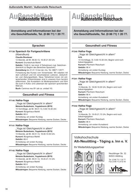 Programm Frühjahr 2013 komplett - Volkshochschule Alt-/Neuötting