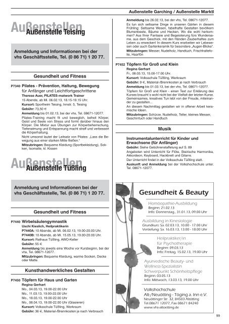 Programm Frühjahr 2013 komplett - Volkshochschule Alt-/Neuötting