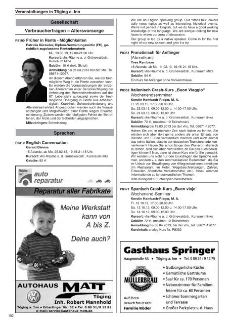 Programm Frühjahr 2013 komplett - Volkshochschule Alt-/Neuötting