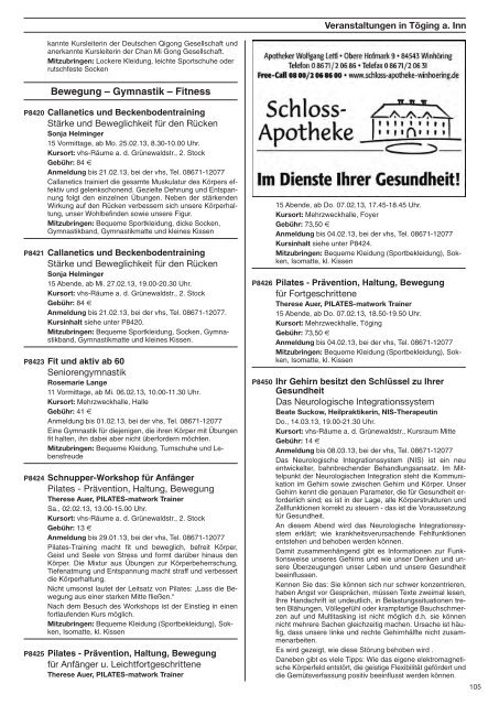 Programm Frühjahr 2013 komplett - Volkshochschule Alt-/Neuötting