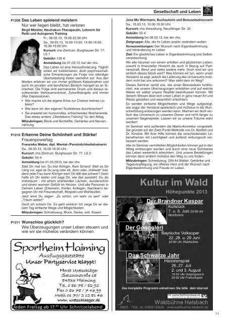 Programm Frühjahr 2013 komplett - Volkshochschule Alt-/Neuötting