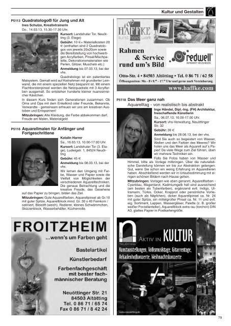 Programm Frühjahr 2013 komplett - Volkshochschule Alt-/Neuötting